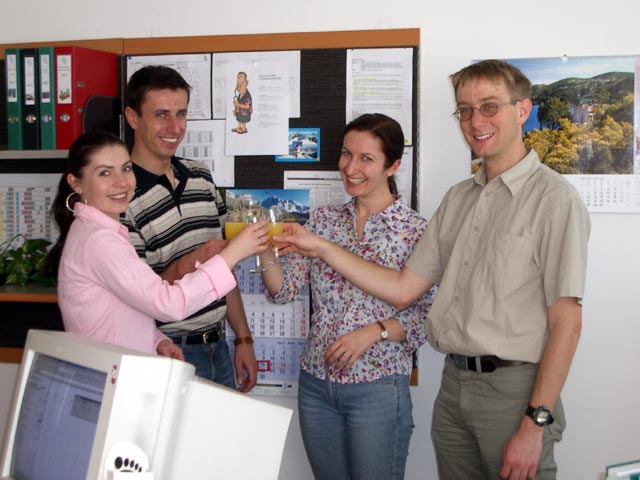 Geburtstag von Agata: Adriana, Roland, Agata und ich