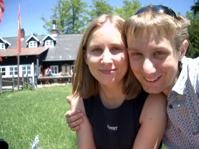 Katrin und ich beim Friedrich Haller-Haus, 1.250 m