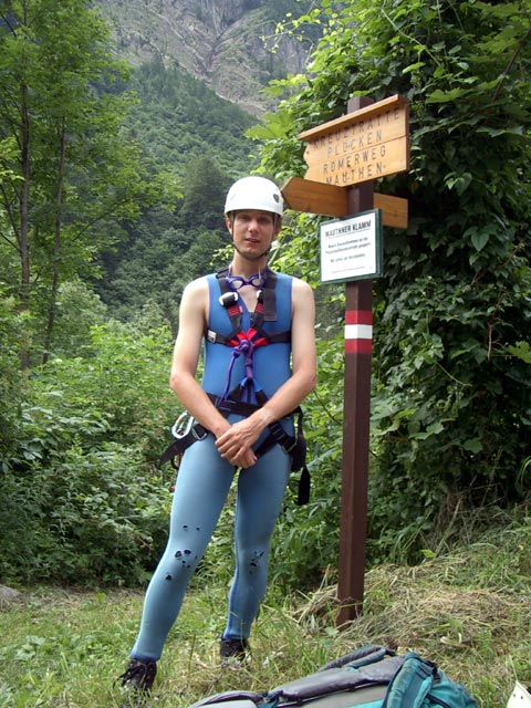 Ich beim Zugang zur Mauthner Klamm (8. Juli)