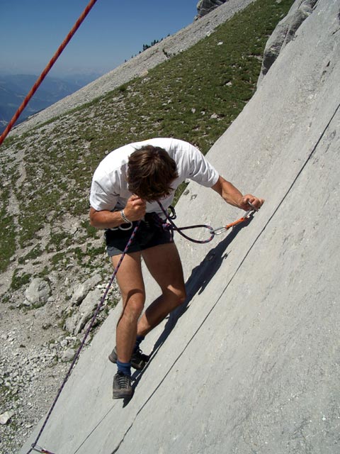 Peter im Klettergarten Edlgries (20. Juli)