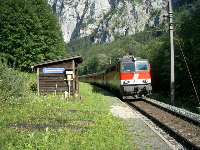 1142 655-8 mit R 3556 bei der Durchfahrt durch die Haltestelle Kummerbrücke (27. Juli)