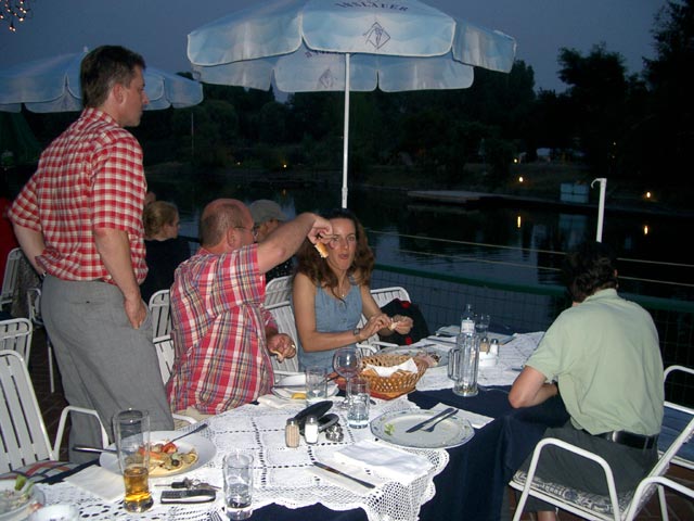 Peter, Hans-Christian, Petra und Erwin im La Crêperie