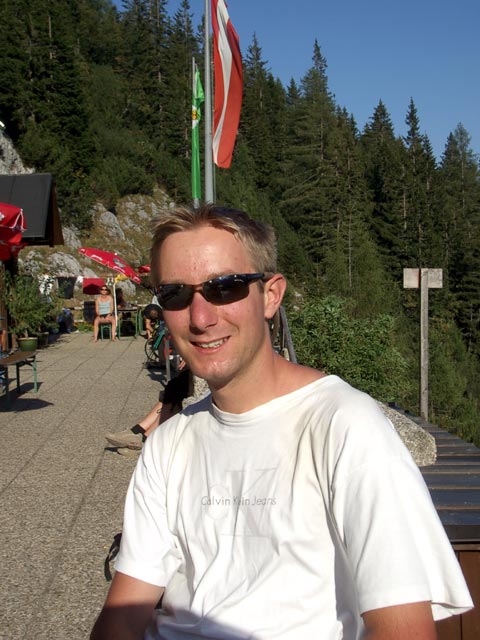 Ich beim Priel-Schutzhaus, 1.422 m (23. Aug.)