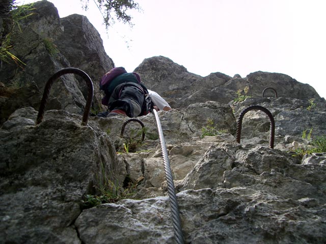 Leadership-Klettersteig: Erich im Einstiegs-Wandl