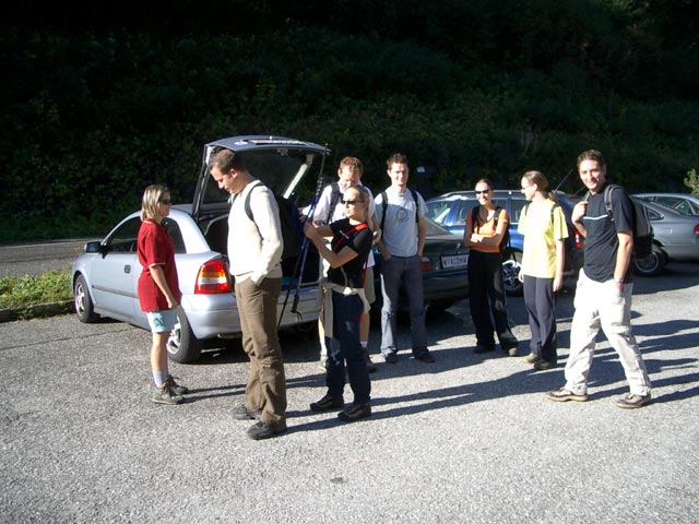 Doris, Wolfgang, Daniel, Sandra, Andreas, Carmen, Sabine und Patrick am Feistritzsattel, 1.290 m