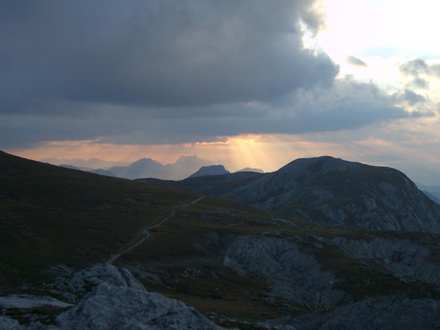 Sonnenuntergang am G'hackt Kogel, 2.214 m (27. Sep.)