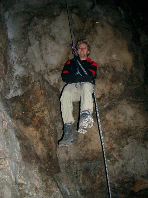 Michael beim Abseilen vom Währingersteig