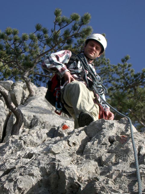 Grafenbergsteig: Andreas in der 3. Seillänge