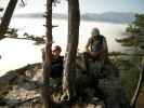 Grafenbergsteig: Carmen und Michael am Standplatz nach der 2. Seillänge