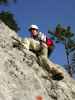 Grafenbergsteig: Andreas in der Grafenbergplatte (9. Seillänge)