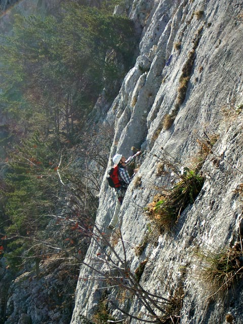 Tirolersteig: Andreas in der Variante Schwarzgrabenkante