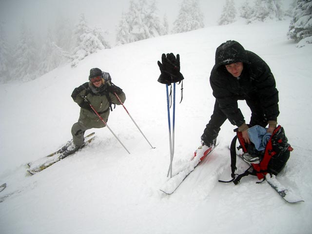 Petra und Andreas auf der Stuhleck Abfahrt (31. Dez.)