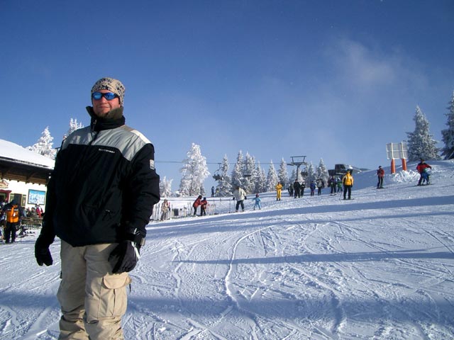 Markus bei der Buchau-Hütte (3. Jän.)