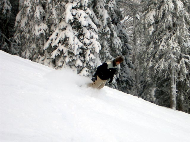 Markus auf der Abfahrt zur Großunterberg Alm (6. Jän.)