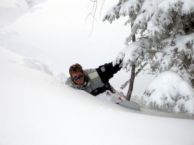 Markus neben der Abfahrt zur Gro&szlig;unterberg Alm (6. J&auml;n.)
