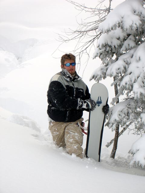 Markus neben der Abfahrt zur Gro&szlig;unterberg Alm (6. J&auml;n.)