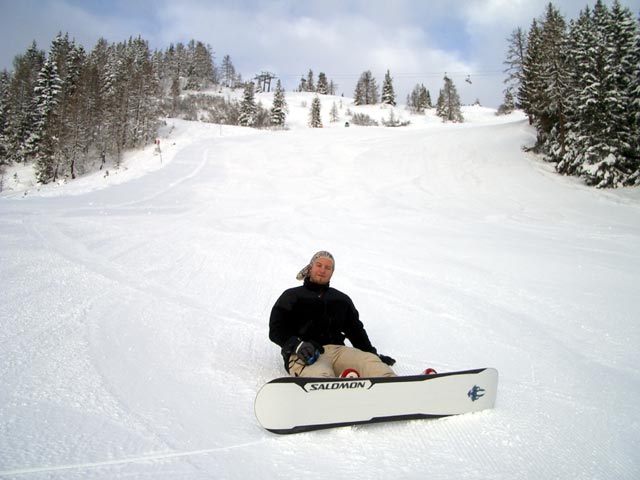 Markus auf der Abfahrt von der Frauenalm nach Flachauwinkl (8. J&auml;n.)
