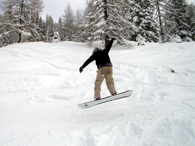 Markus auf der Abfahrt von der Oberzauch-Alm nach Zauchensee (8. J&auml;n.)