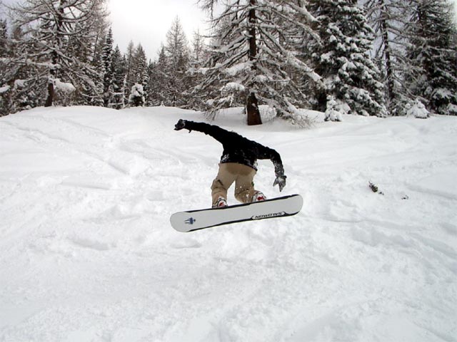 Markus auf der Abfahrt von der Oberzauch-Alm nach Zauchensee (8. J&auml;n.)