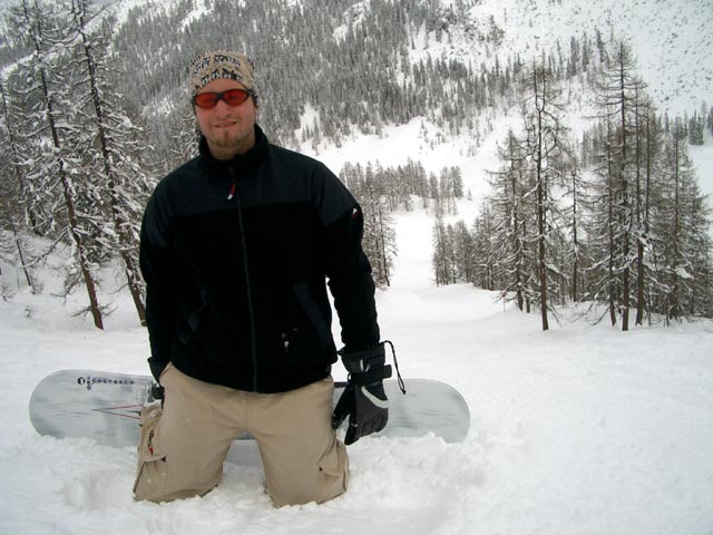 Markus auf der Schiroute vom Gamskogel zur Oberzauch-Alm (8. J&auml;n.)
