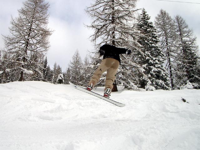 Markus auf der Abfahrt von der Oberzauch-Alm nach Zauchensee (8. J&auml;n.)