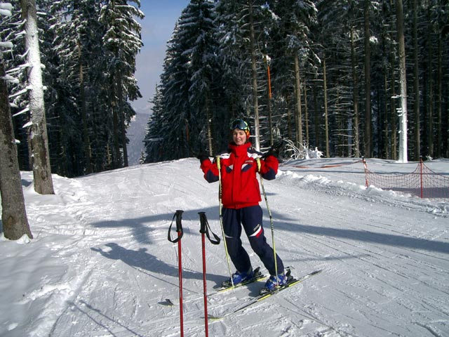 Katarina bei der Bergstation von Lift 1B