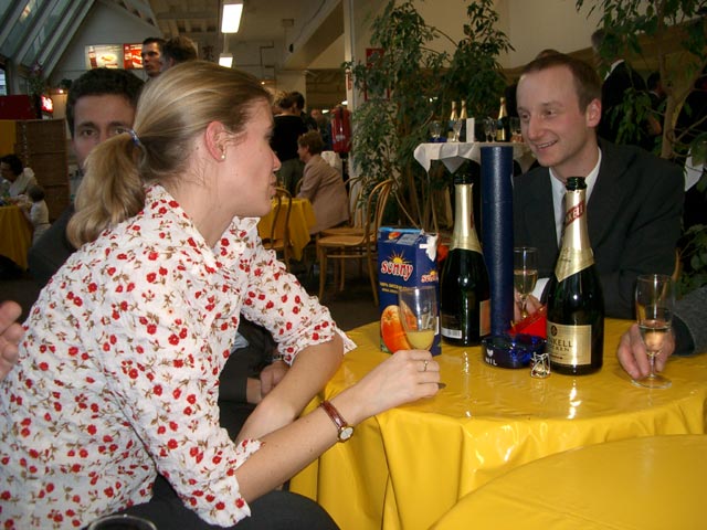 Reinhard, Nina und Christoph im Kulturcafé