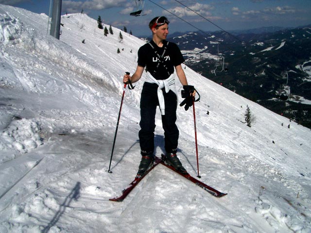 Ich auf der Abfahrt 1 'Steilhang'