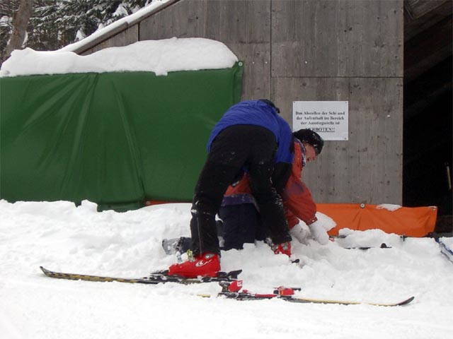 Andreas und Claudia bei der Bergstation des Schlepplifts Fuchswald II