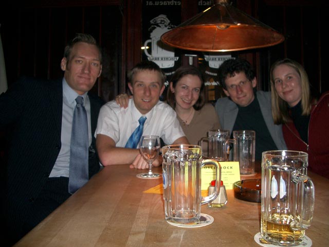 Erich, ich, Agata, Erwin und Katrin im Fischer Br&auml;u