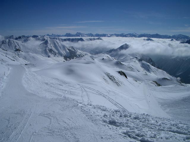 Blick vom Idjoch in die Schweiz (12. Apr.)