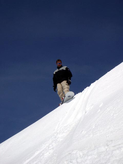 Markus im freien Gel&auml;nde bei der Gampenbahn (14. Apr.)