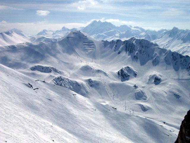 Blick vom Greitspitz Richtung Palinkopf und H&ouml;llenspitze (14. Apr.)