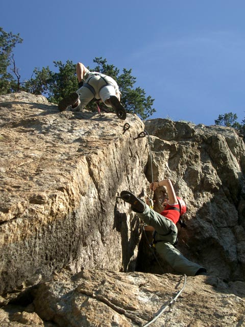 Axel und Carmen am Klettersteig 'Luft unter den Sohlen'