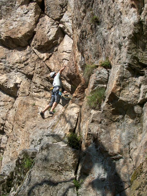 Axel in der Kletterroute 'Michelpauli'