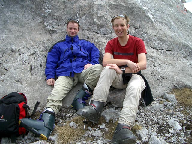 Andreas und ich beim Frühstückstein