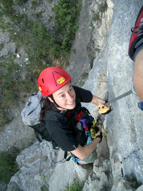 Carmen in der Einstiegsplatte