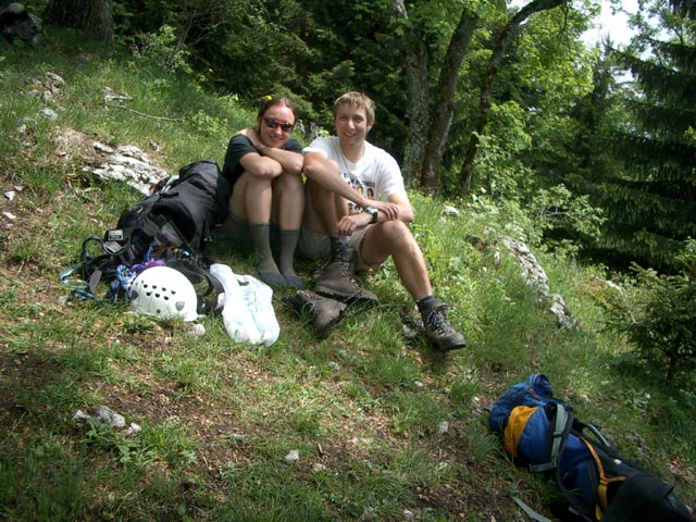 Via Kapf: Carmen und ich beim Ausstieg