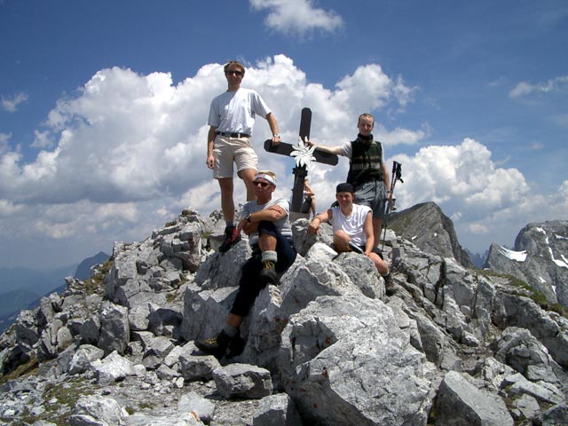 Ich, Gerhard, Gudrun und Christoph am Kalbling, 2.196 m (10. Juni)