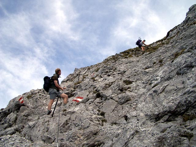Christoph und Gudrun am Weg zwischen der Riffl und Kreuzkogel (10. Juni)