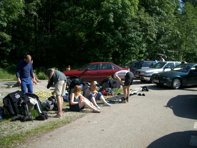 Helmut, ?, ?, ? und ? in Hinterebenau (26. Juni)