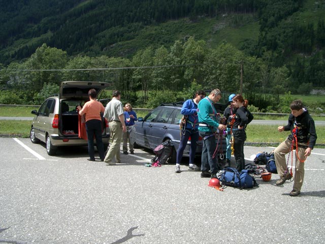 Reinhard, Georg, ?, Daniela und ? in Koschach (12. Juli)