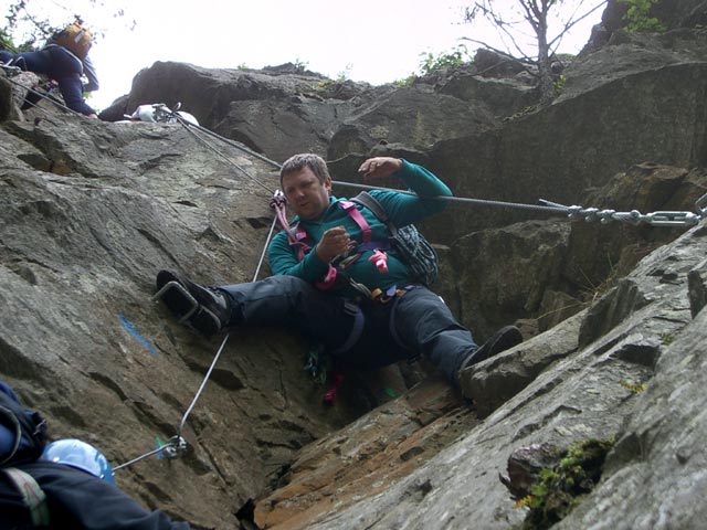 Klettersteig Fallbach: Georg im unteren Teil (12. Juli)