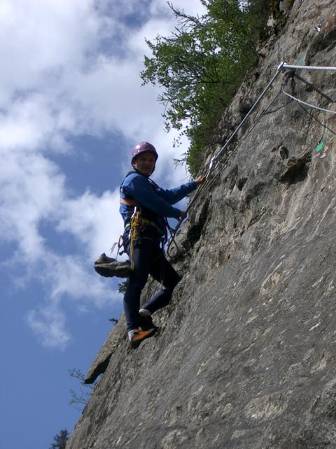 Klettersteig Fallbach: Reinhard im oberen Teil (12. Juli)