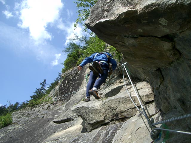 Klettersteig Fallbach: Reinhard im oberen Teil (12. Juli)