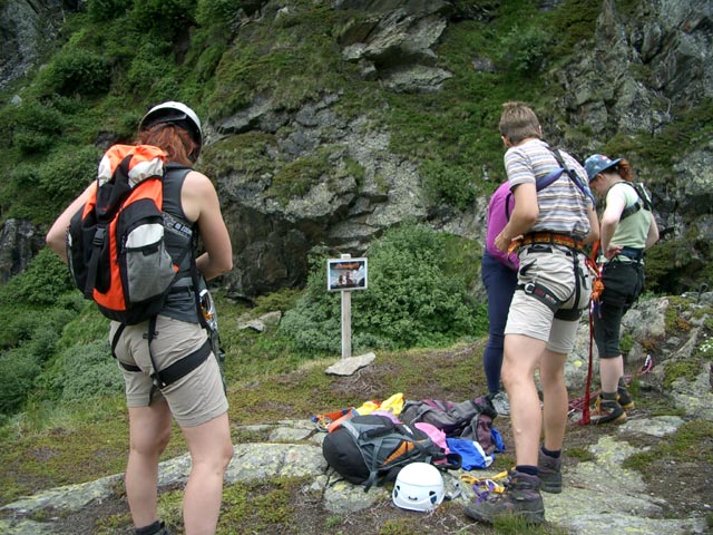 Klettersteig 'Wilde Wasser': Brigitte, Stefan und Daniela beim Ausstieg (17. Juli)