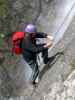 Klettersteig Fallbach: Wolfgang im unteren Teil (12. Juli)