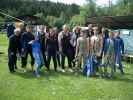 Edith, ?, Reinhard, Ulrike, Dino, Brigitte, ?, Wolfgang, Irmgard, ?, Stefan, ?, Robert, Sebastian und Daniela im Rafting Camp Iseltal (13. Juli)