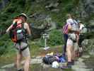 Klettersteig 'Wilde Wasser': Brigitte, Stefan und Daniela beim Ausstieg (17. Juli)