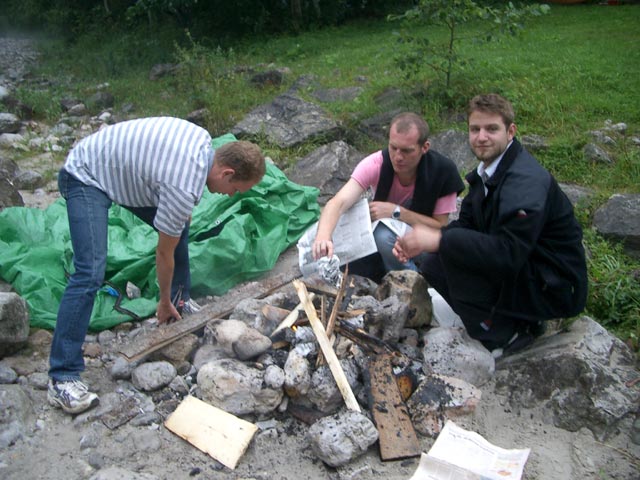 Gernot, Daniel und Markus im Wildwasserzentrum Wildalpen (24. Juli)